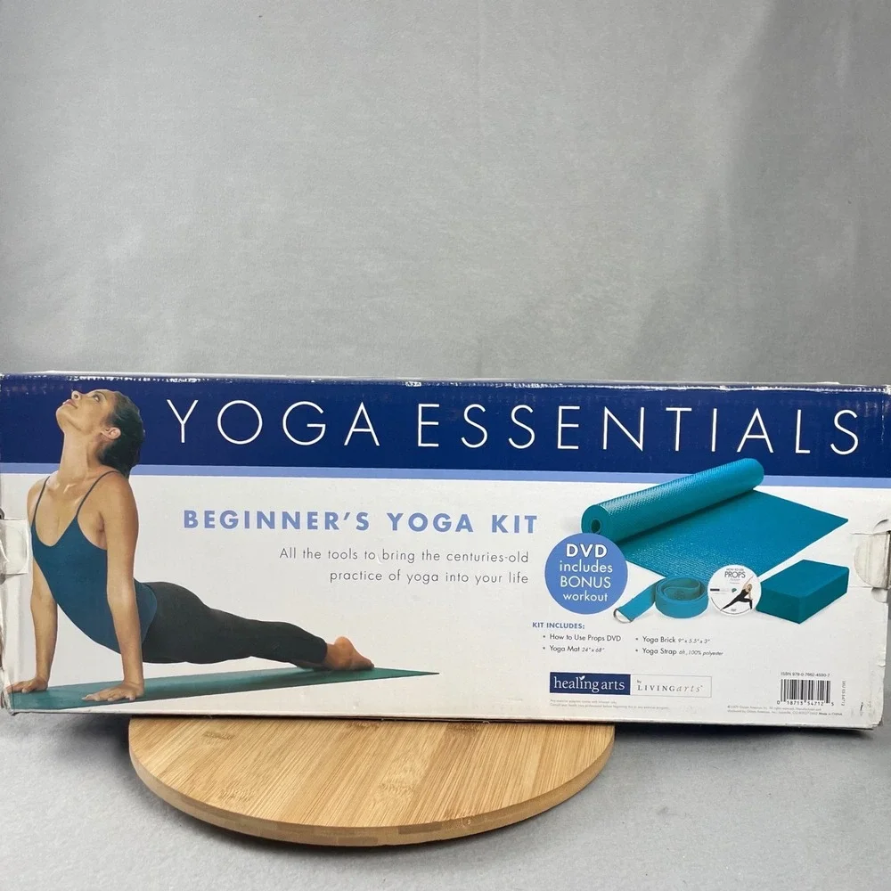 Healing Arts Living Arts Beginner Yoga Kit Mat Brick Strap DVD Mind Body Fitness